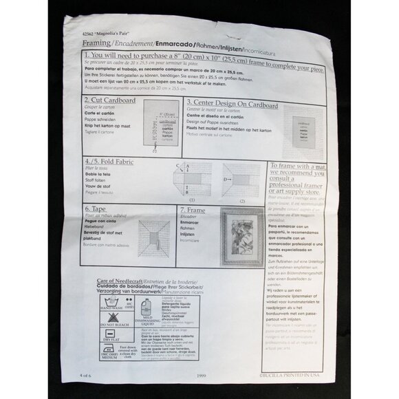 3 Pc Bucilla Magnolia's Pair Embroidery Flower Spring Linen Unfinished Fabric - Picture 14 of 16